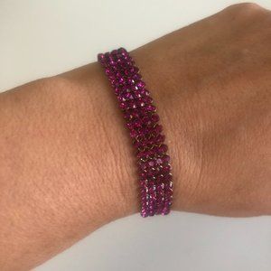 SOLD Swarovski Pink Crystal Multi Row Bracelet STUNNING
